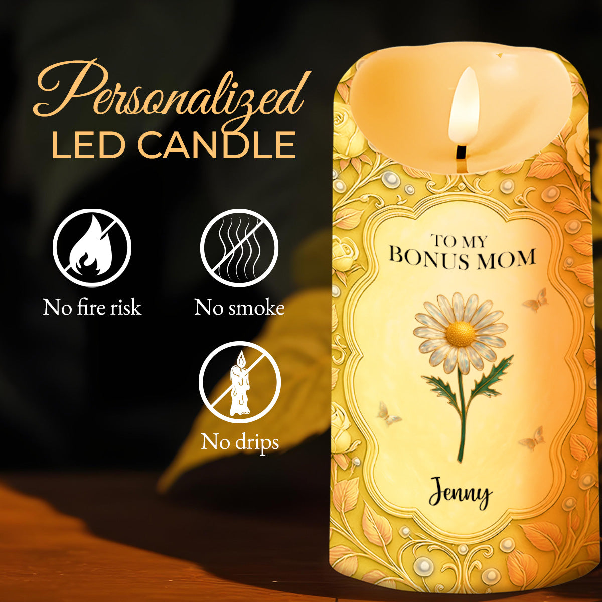 To My Bonus Mom, Thank You For Your Love, Flower And Butterflies Design