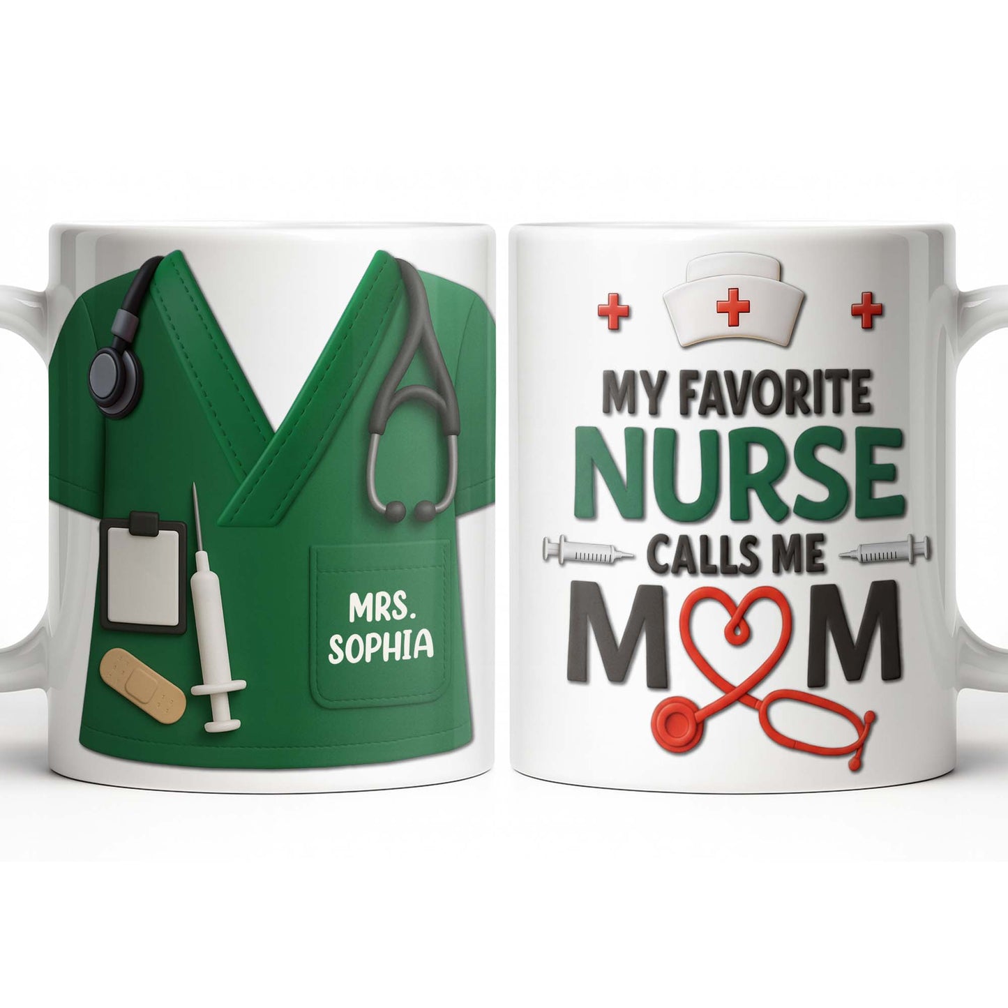 Personalize with Classic Nurse Themes, Stethoscope and Uniform