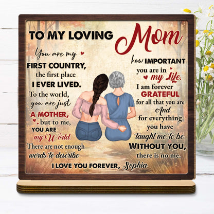 To My Loving Mom, Two Figures Embrace On Book Design