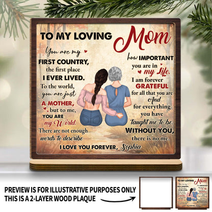 To My Loving Mom, Two Figures Embrace On Book Design