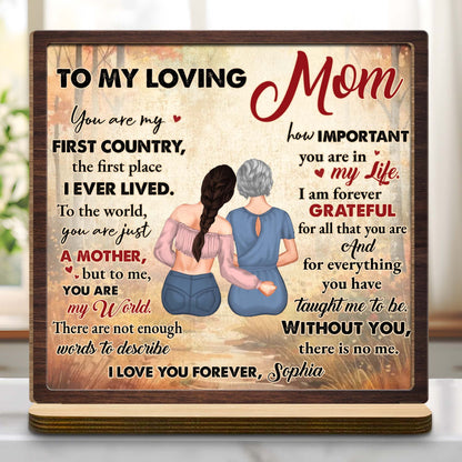 To My Loving Mom, Two Figures Embrace On Book Design