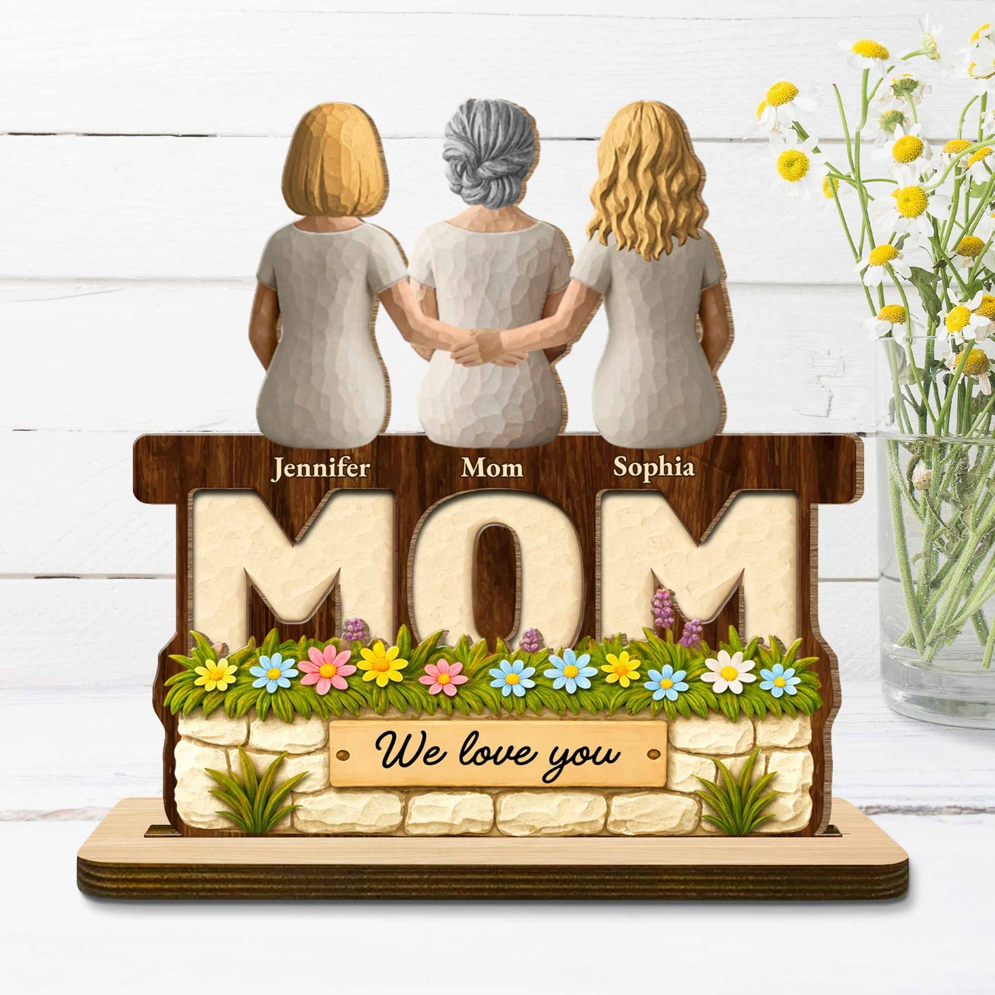 We Love You, Engraved With Flowers