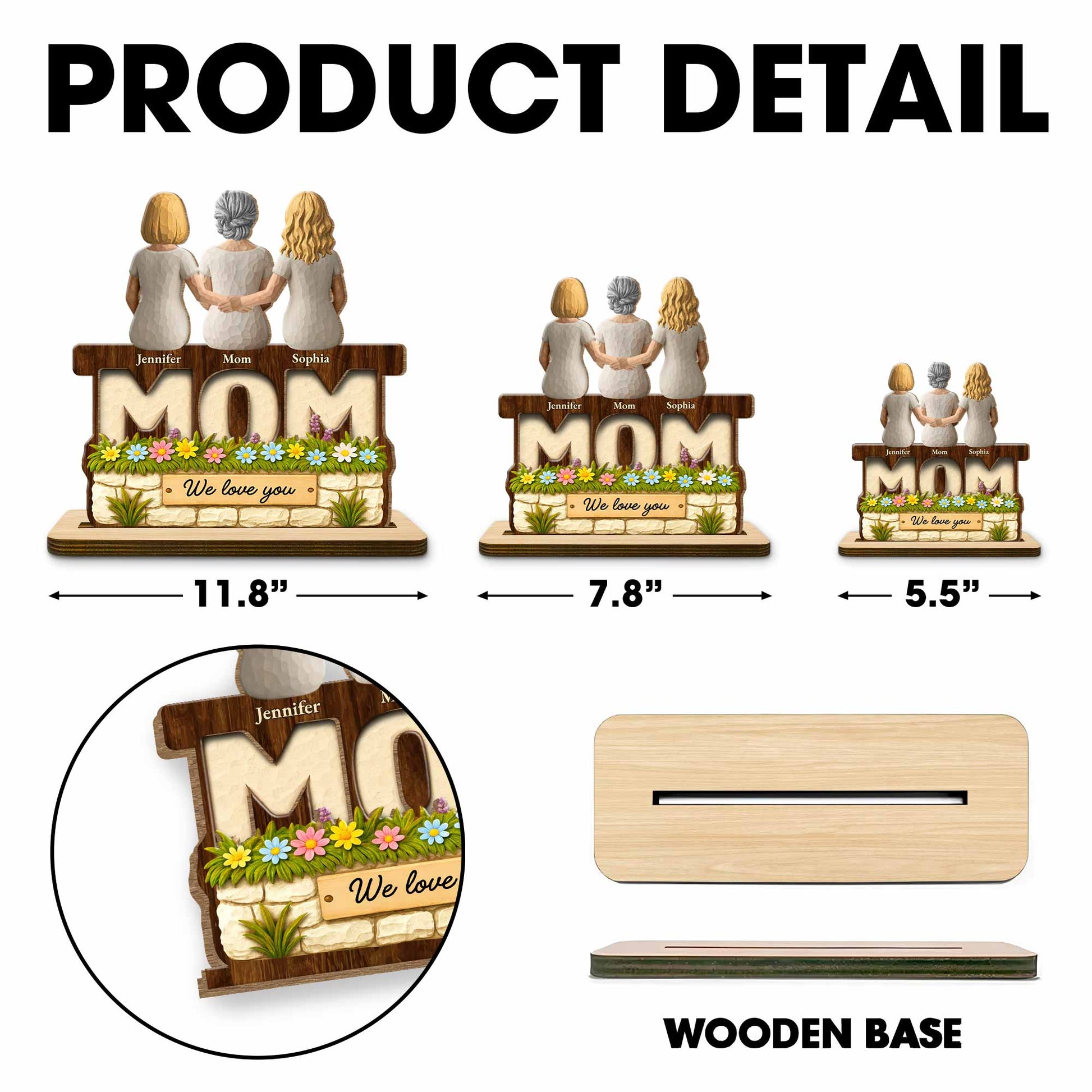 We Love You, Engraved With Flowers