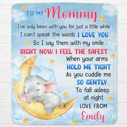 To My Mommy, Elephant And Moon Design
