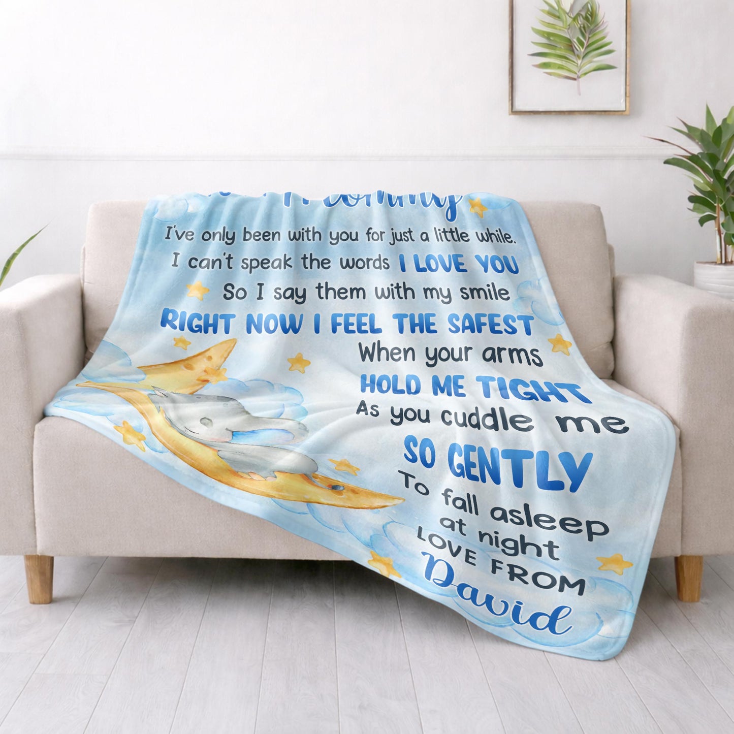 To My Mommy, Elephant And Moon Design