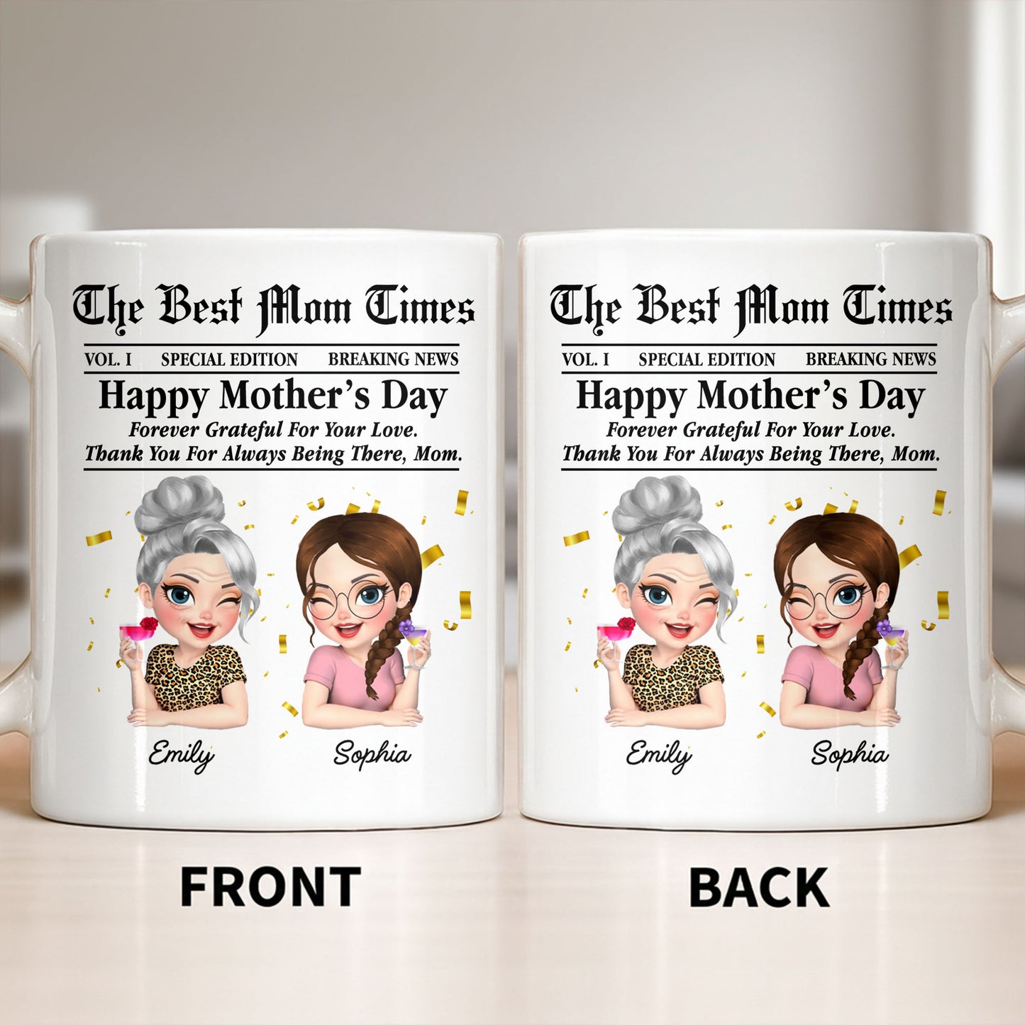 Happy Mother's Day Thank You Mom Newspaper Cartoon