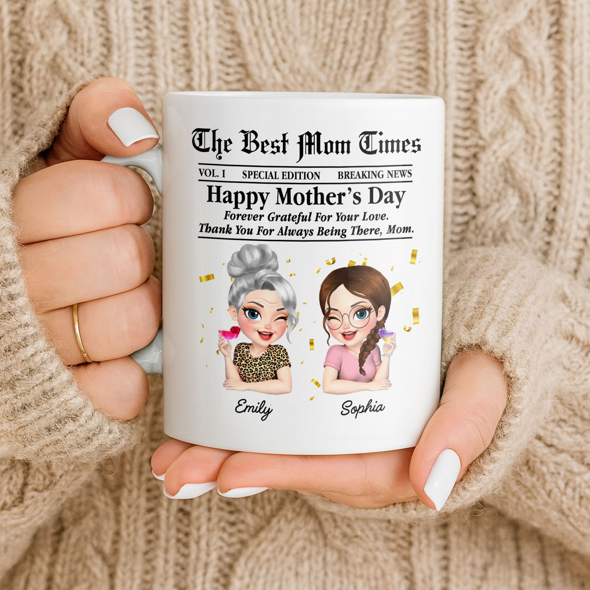 Happy Mother's Day Thank You Mom Newspaper Cartoon