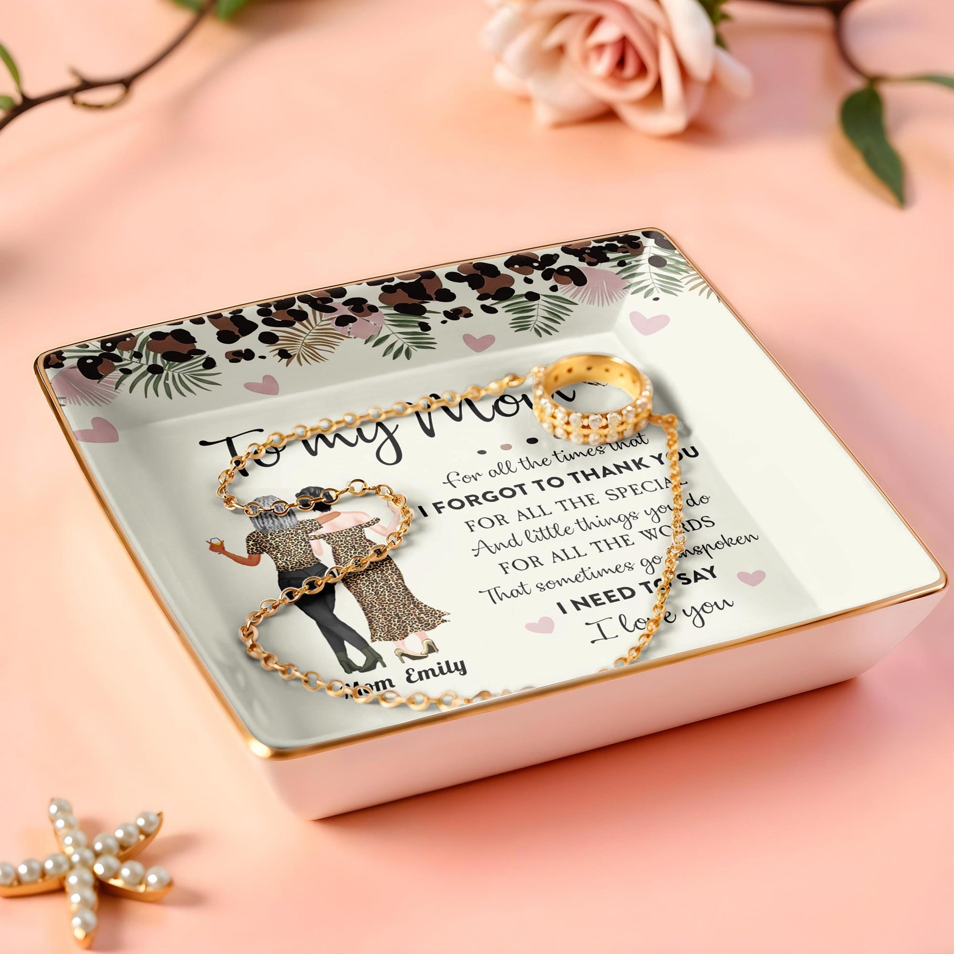 To My Mom, Beautiful Ceramic Square Shaped Dish