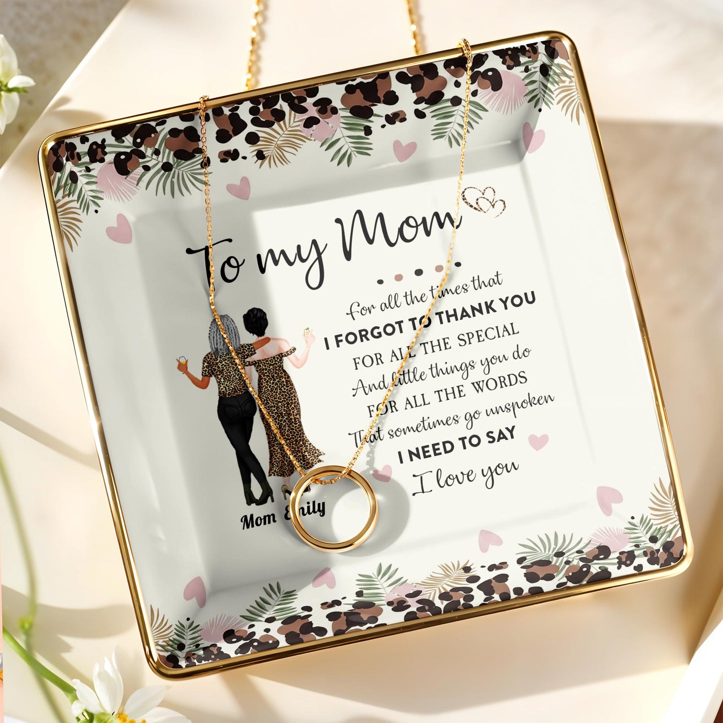 To My Mom, Beautiful Ceramic Square Shaped Dish