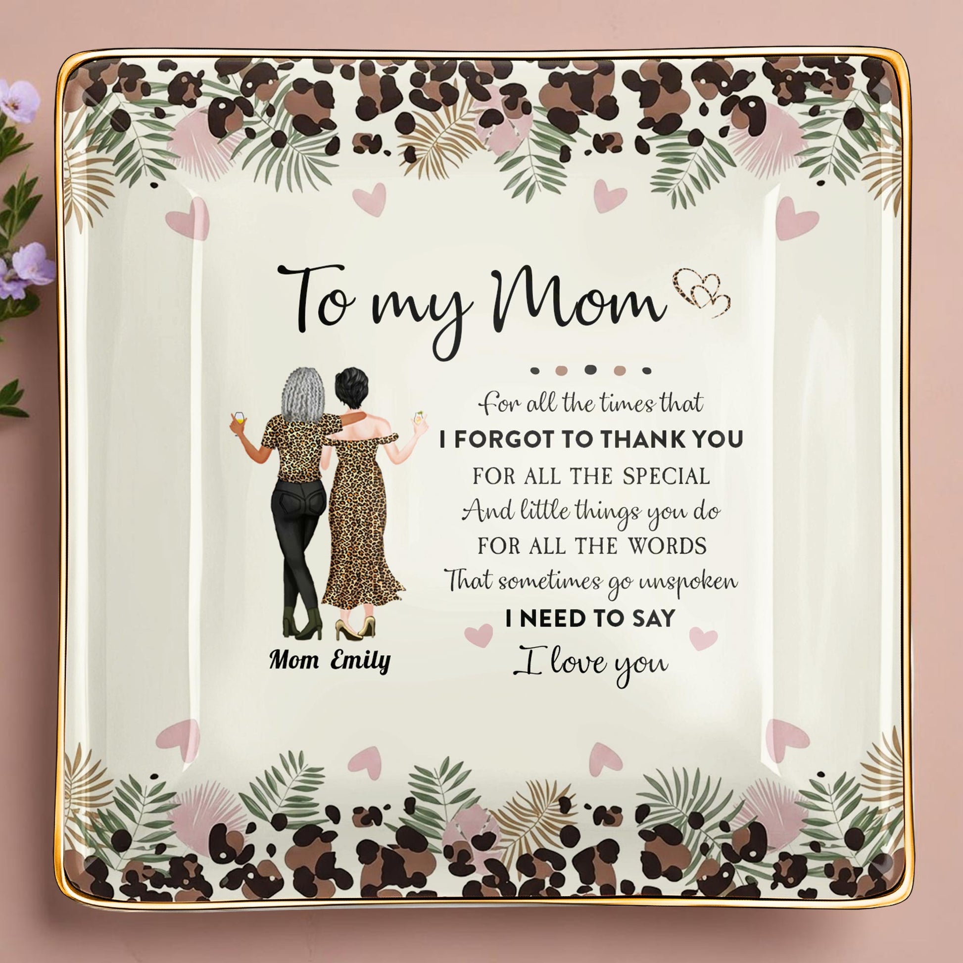 To My Mom, Beautiful Ceramic Square Shaped Dish