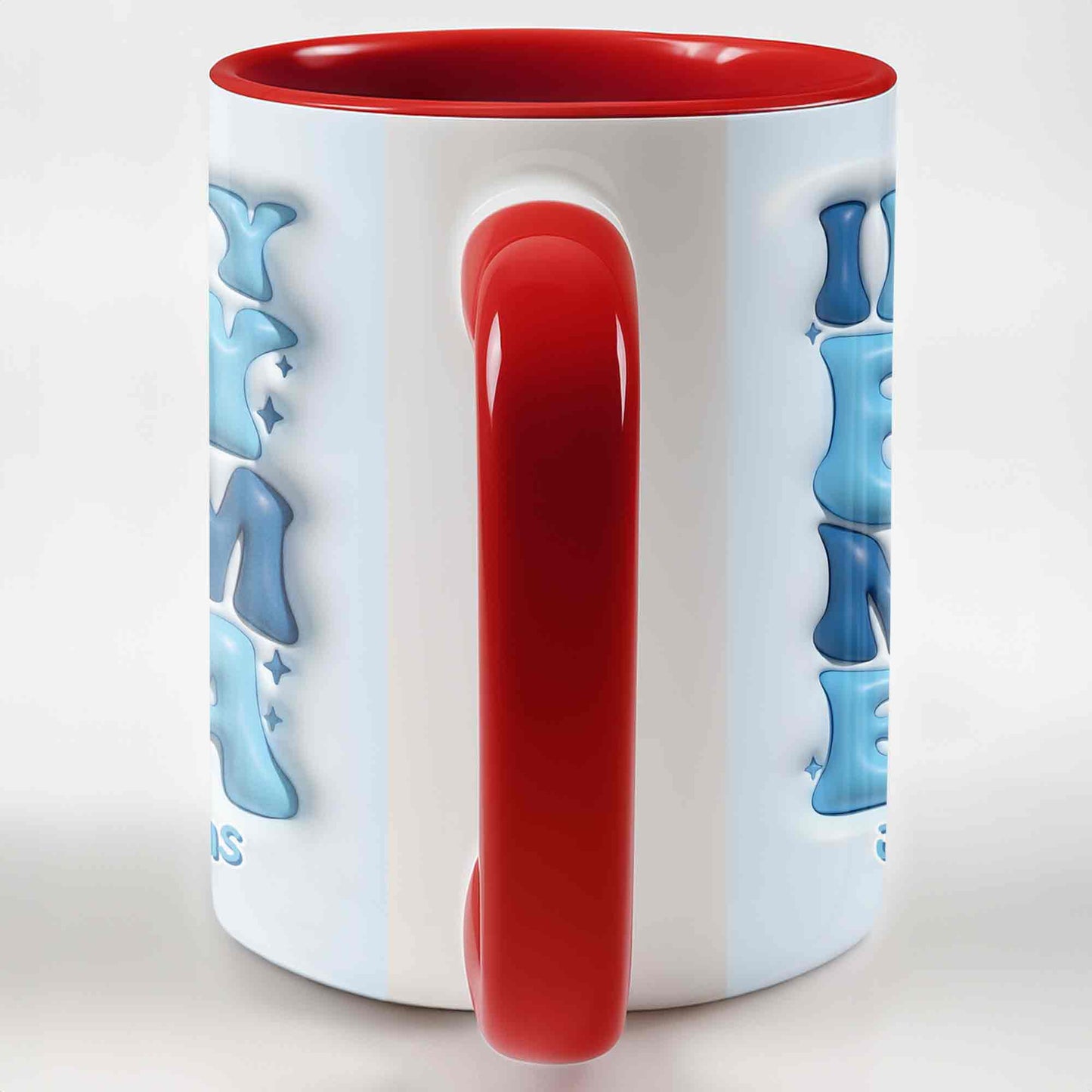 In My Boy Mom Era With 3D Inflated Smiley Face And Stars - Personalized Custom Accent Mug - MOM293_AMUG