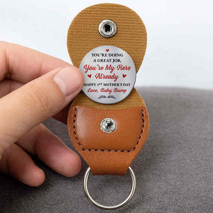 Dear Mommy I Can't Wait To Meet You Ultrasound Photo And Hearts - Personalized Custom Pocket Hug - MOM301_HTOK