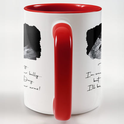Snuggled Up Inside Your Belly Ultrasound Happy Mother's Day - Personalized Custom Accent Mug - MOM375_AMUG