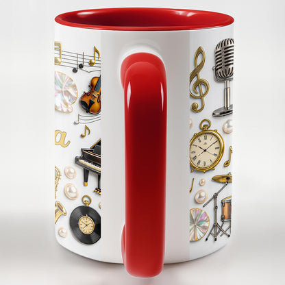 A Life Filled With Music Notes Guitar Drums And Saxophone