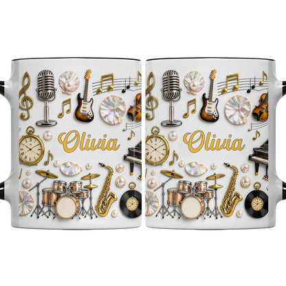 A Life Filled With Music Notes Guitar Drums And Saxophone