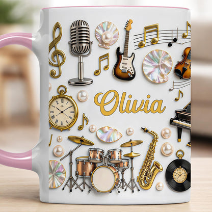 A Life Filled With Music Notes Guitar Drums And Saxophone