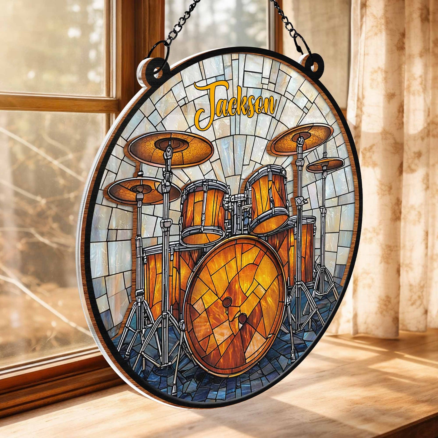 Music Is Life, Stained Glass Style Drum Set