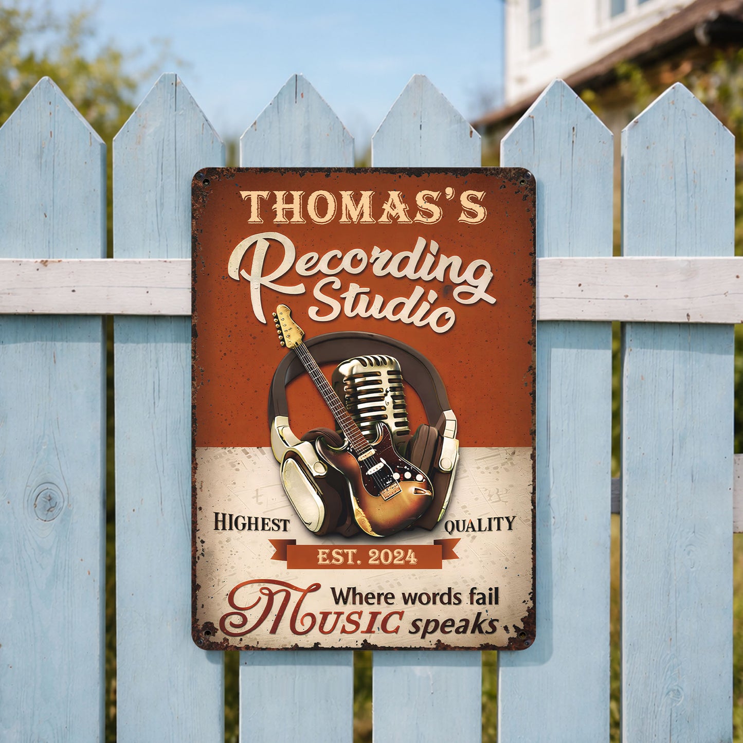 Recording Studio Where Words Fail Music Speaks Guitar And Headphones