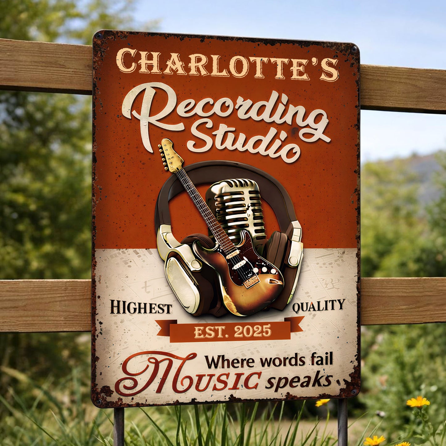 Recording Studio Where Words Fail Music Speaks Guitar And Headphones