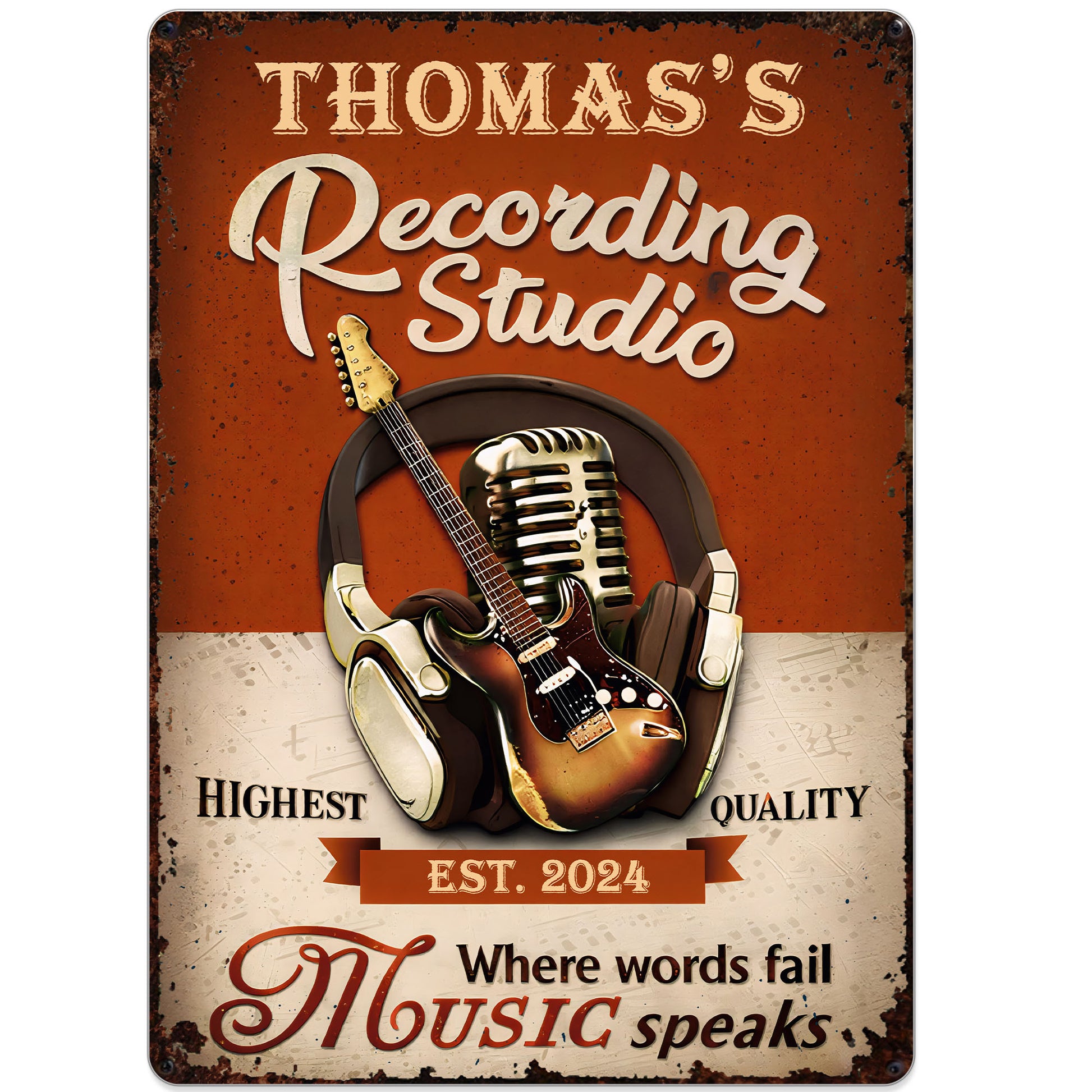 Recording Studio Where Words Fail Music Speaks Guitar And Headphones