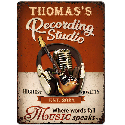 Recording Studio Where Words Fail Music Speaks Guitar And Headphones