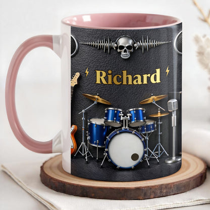 Rock On And Play Loud With Drums Skull And Guitar Design