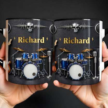 Rock On And Play Loud With Drums Skull And Guitar Design