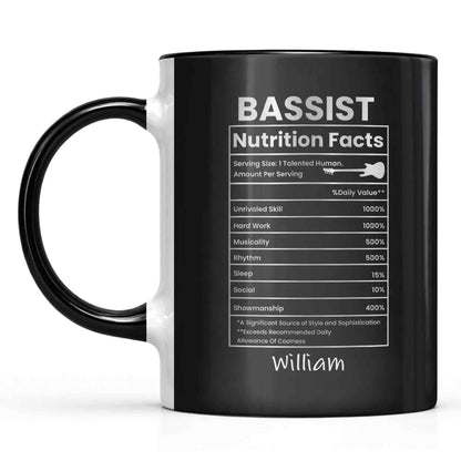 Bassist Nutrition Facts Talented Human Bass Guitar Silhouette