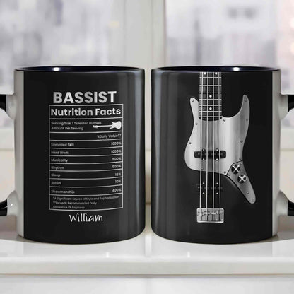 Bassist Nutrition Facts Talented Human Bass Guitar Silhouette