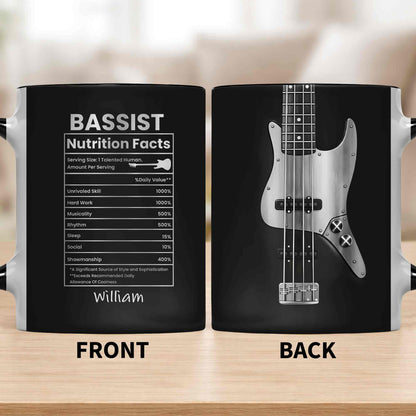 Bassist Nutrition Facts Talented Human Bass Guitar Silhouette
