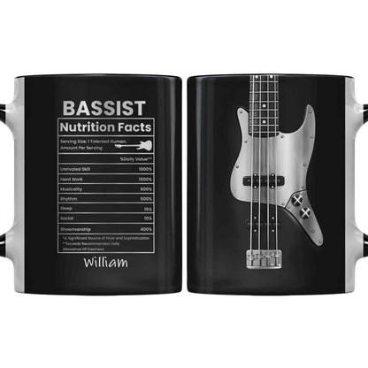 Bassist Nutrition Facts Talented Human Bass Guitar Silhouette