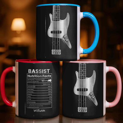 Bassist Nutrition Facts Talented Human Bass Guitar Silhouette