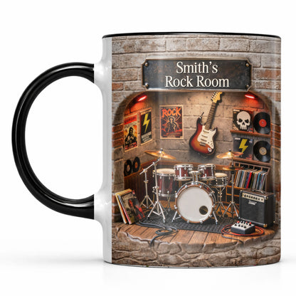 Rock Room With Guitar And Drums Set Design