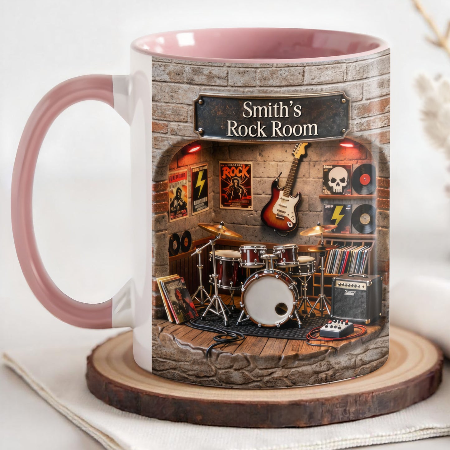 Rock Room With Guitar And Drums Set Design