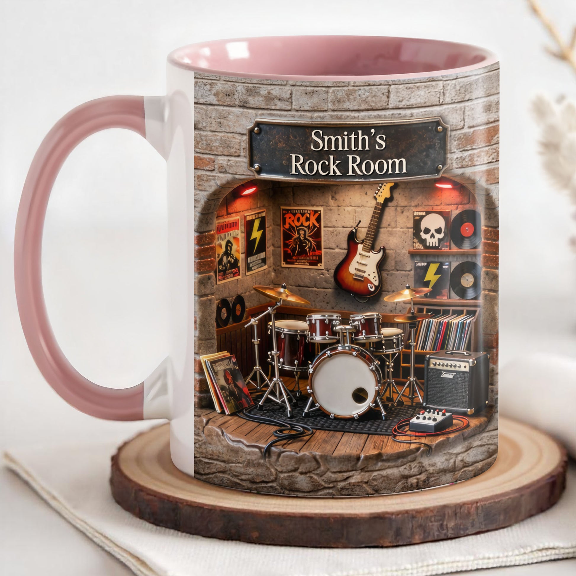 Rock Room With Guitar And Drums Set Design