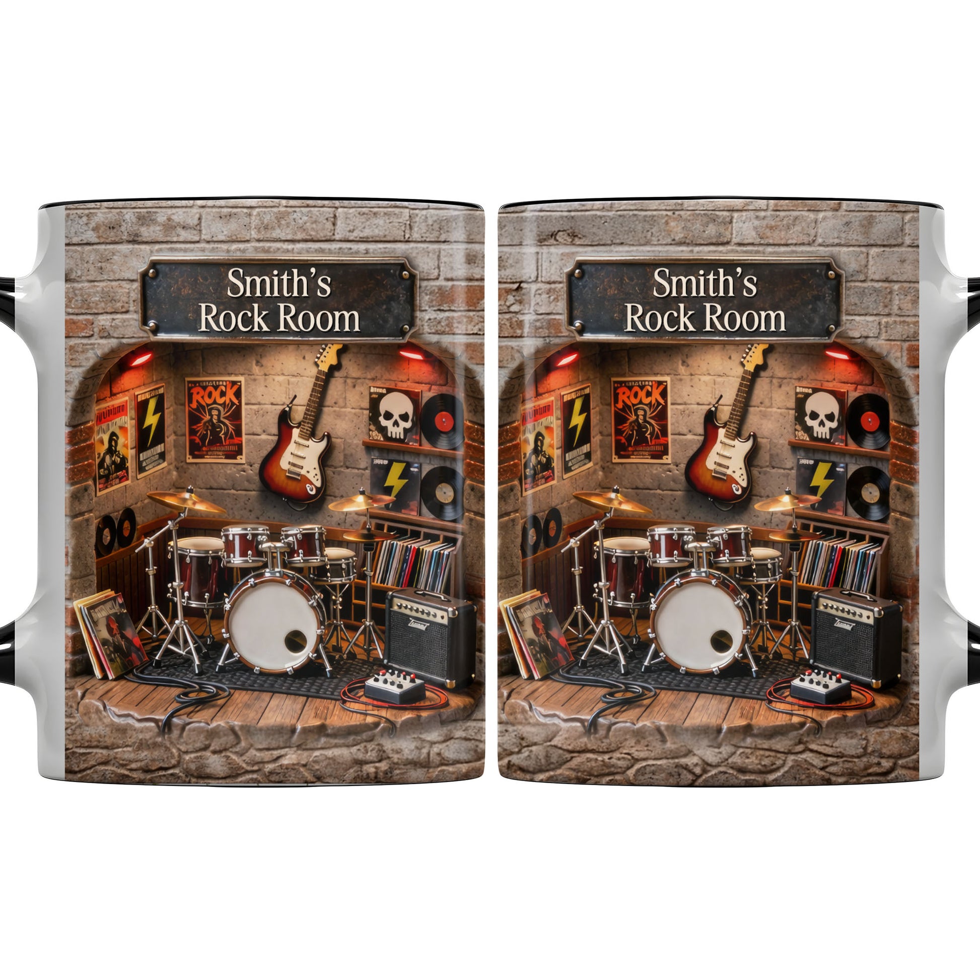 Rock Room With Guitar And Drums Set Design