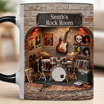Rock Room With Guitar And Drums Set Design