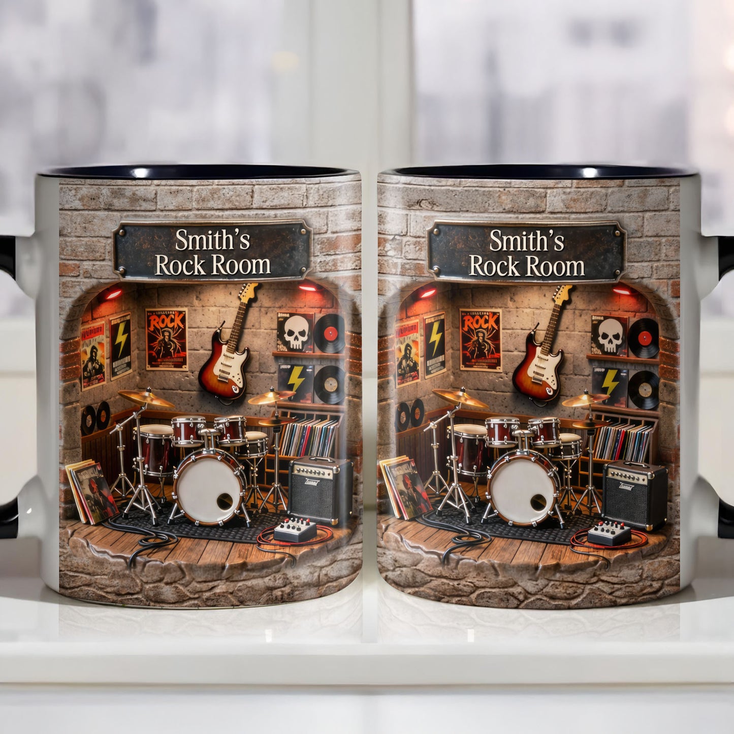 Rock Room With Guitar And Drums Set Design