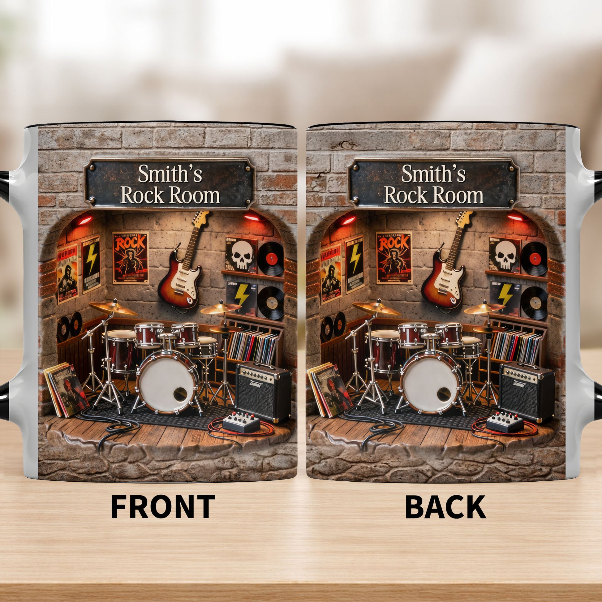 Rock Room With Guitar And Drums Set Design