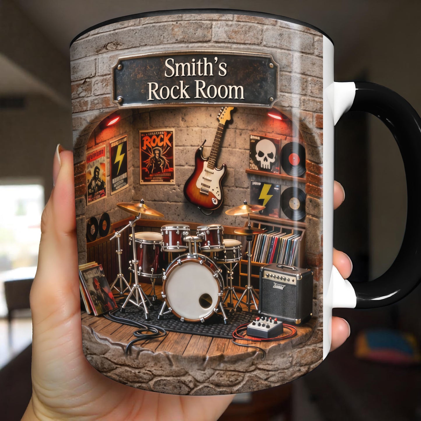 Rock Room With Guitar And Drums Set Design