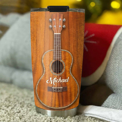 Ukulele Player Nutrition Facts Funny Wood Texture Instrument