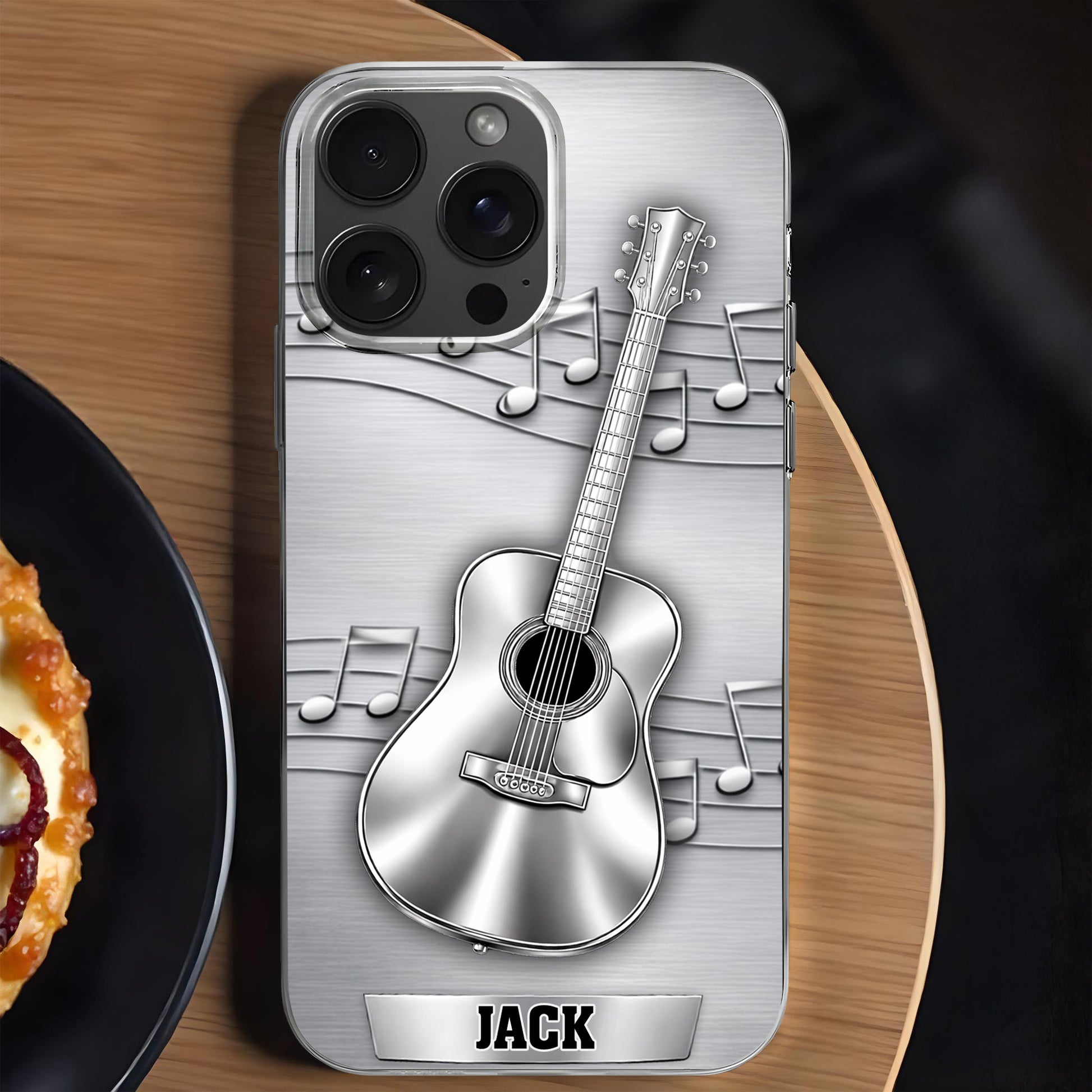 Music Is The Language Of The Soul Metallic Acoustic Guitar