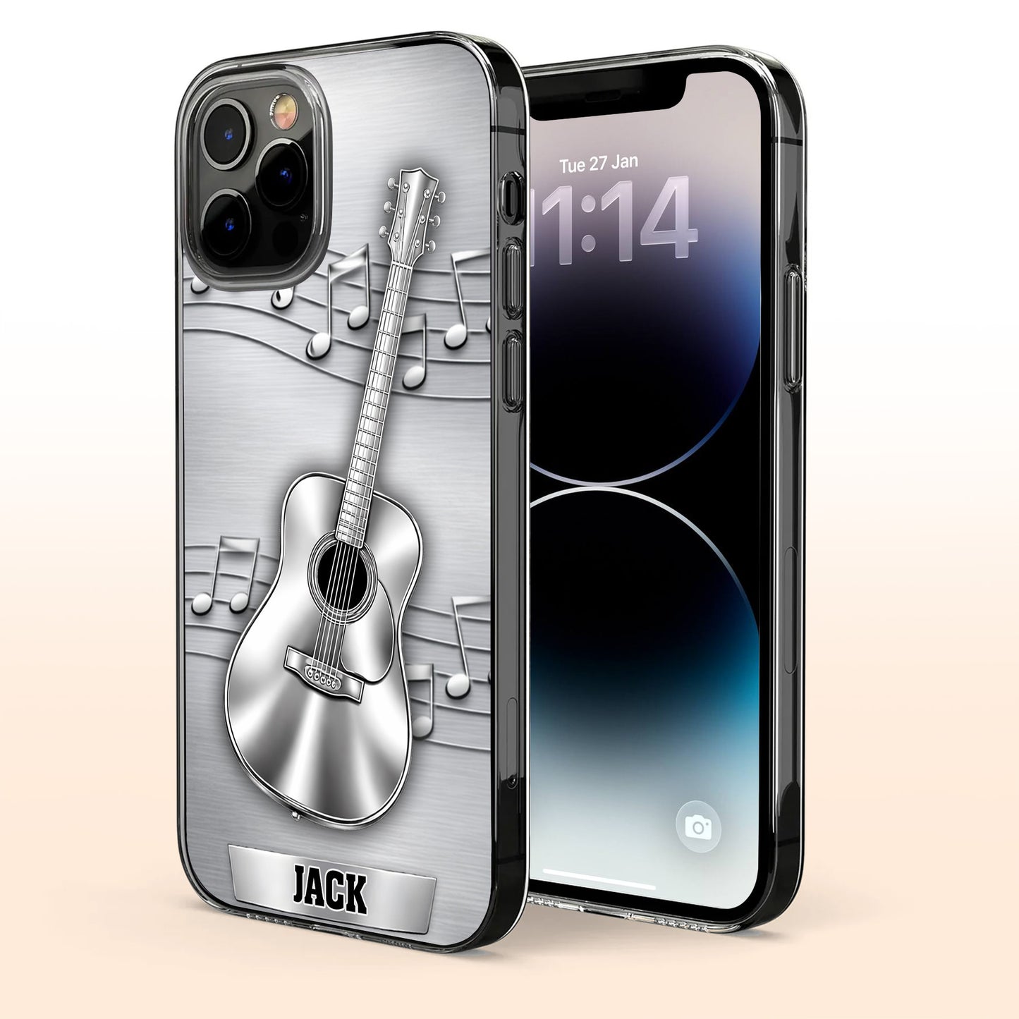 Music Is The Language Of The Soul Metallic Acoustic Guitar