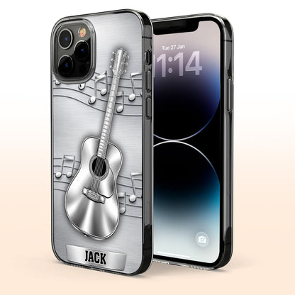 Music Is The Language Of The Soul Metallic Acoustic Guitar