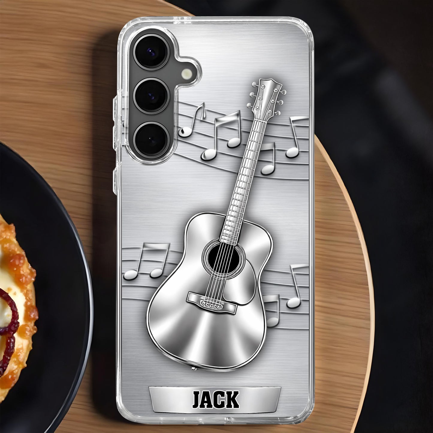 Music Is The Language Of The Soul Metallic Acoustic Guitar