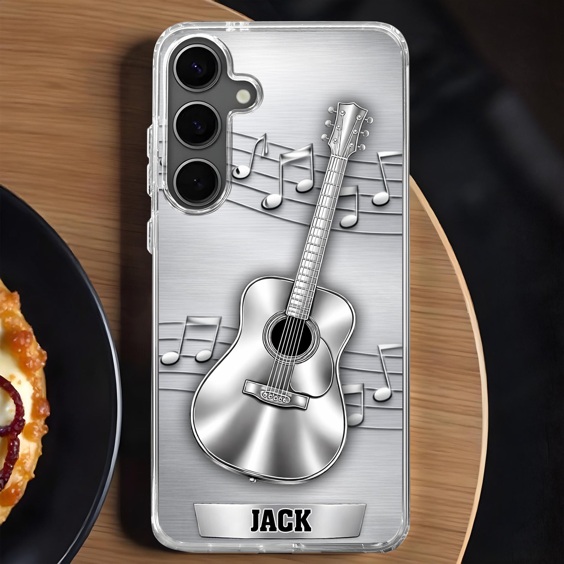 Music Is The Language Of The Soul Metallic Acoustic Guitar