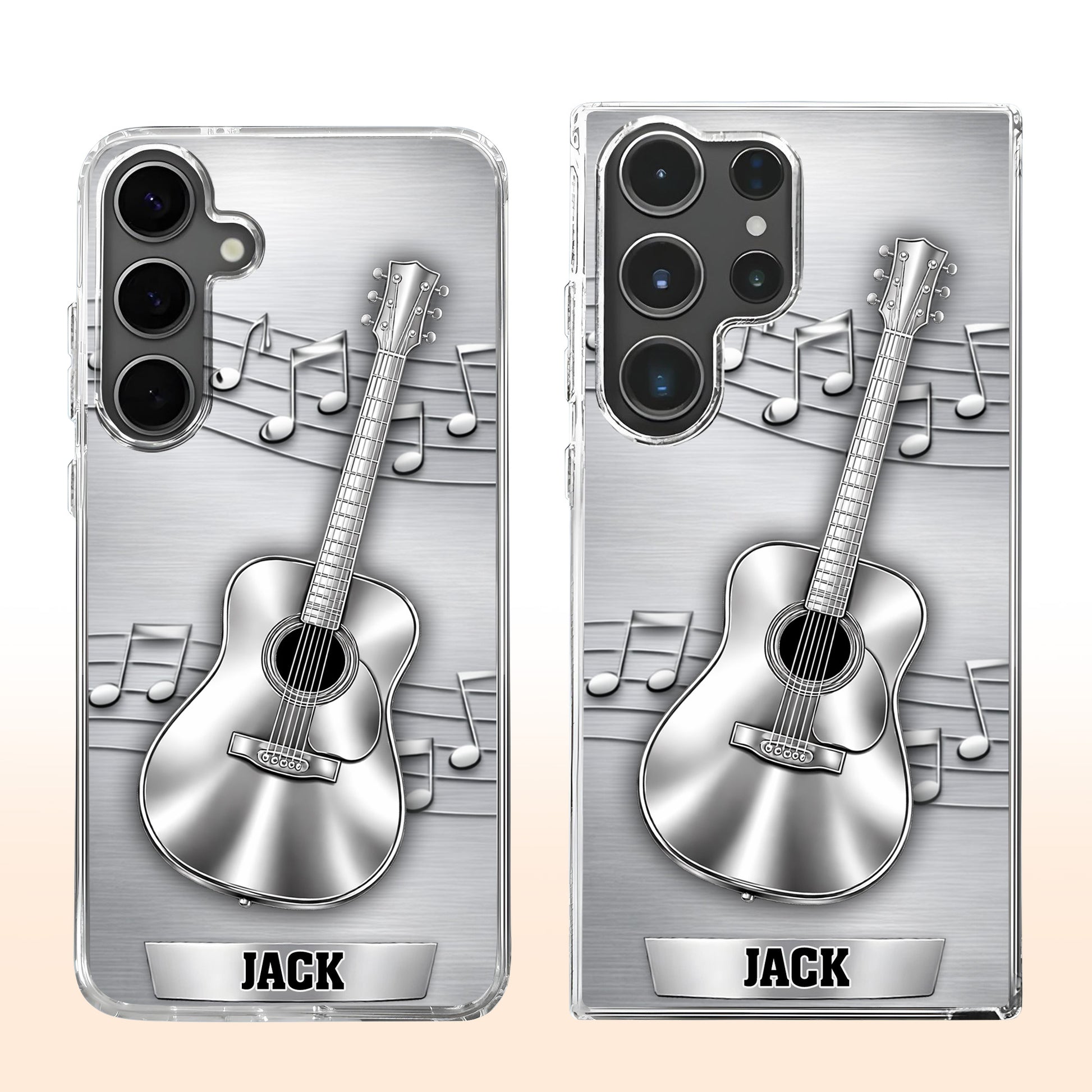 Music Is The Language Of The Soul Metallic Acoustic Guitar