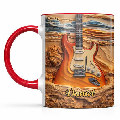 Rock On With A Soul That Sings Electric Guitar Desert Art - Personalized Custom Accent Mug - MUSIC049_AMUG