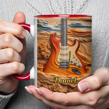 Rock On With A Soul That Sings Electric Guitar Desert Art - Personalized Custom Accent Mug - MUSIC049_AMUG