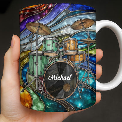 Music Is The Heartbeat Of The Soul Colorful Drum Set - Personalized Custom Coffee Mug - MUSIC060_MG